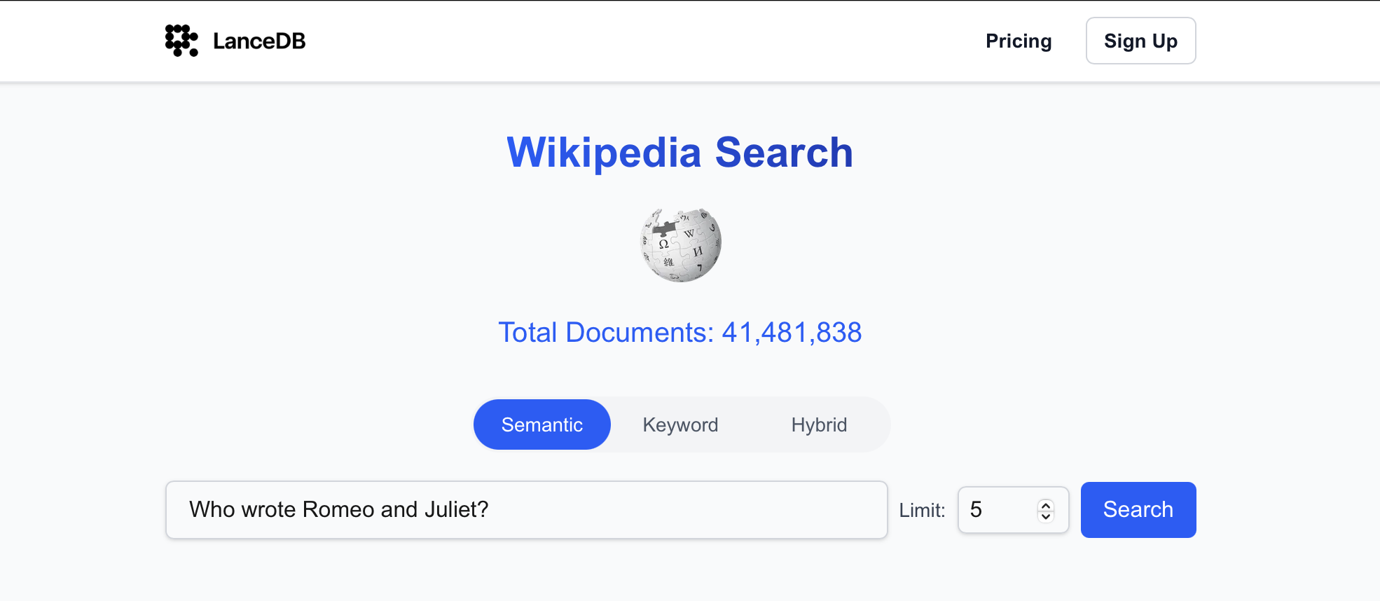 Wikipedia Search Demo